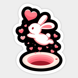 Rabbit Holes Valentine Sticker